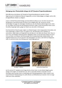 Reinigung von Photovoltaikanlage