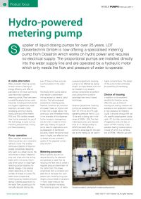 Hydro-powered metering pump