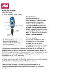 Kühlschmierstoffe - Gegen den Strom