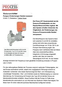 Pumpen-Fördermengen flexibel anpassen